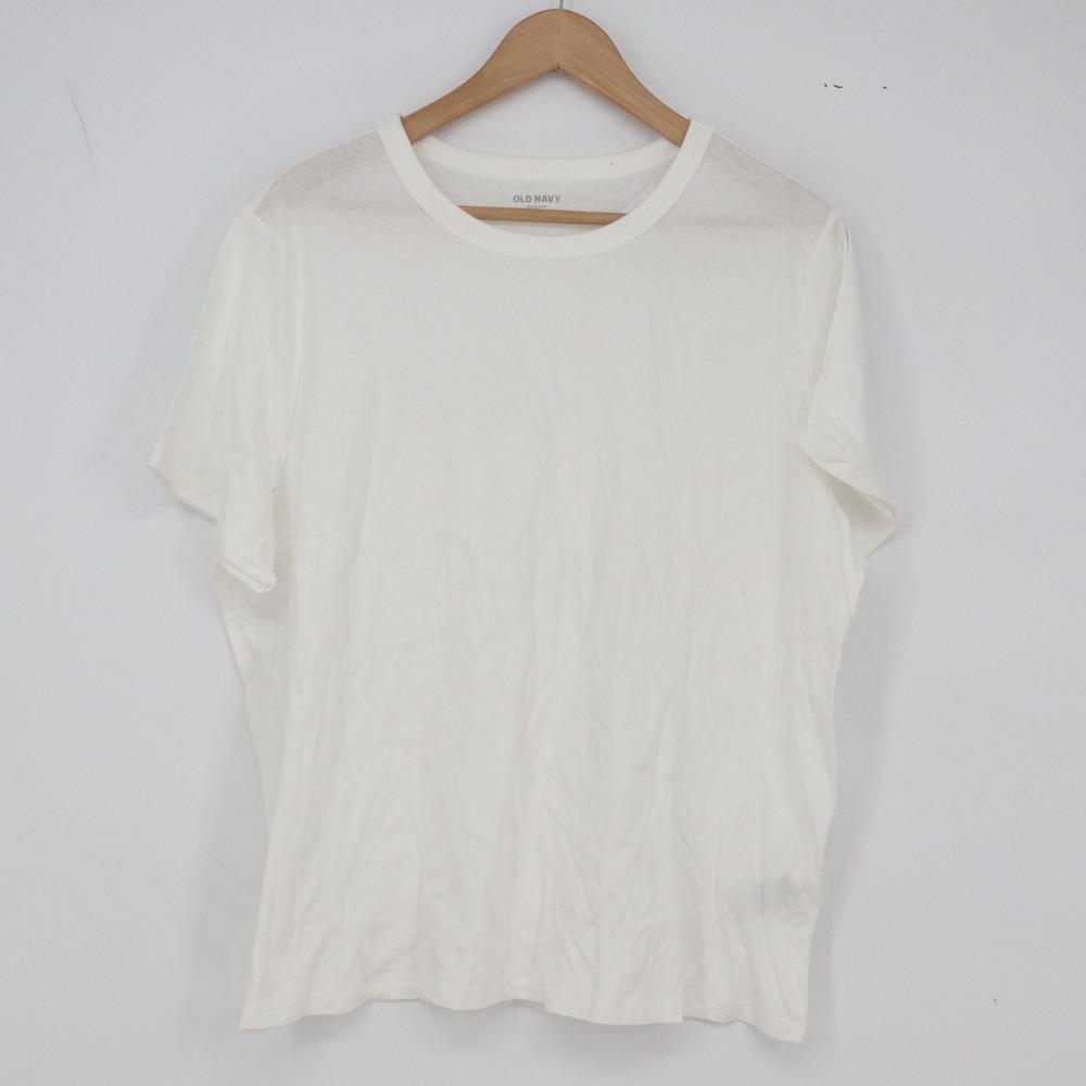 Old Navy T-Shirt Womens XL Everywear White Short Sleeve Cotton Basic NEW